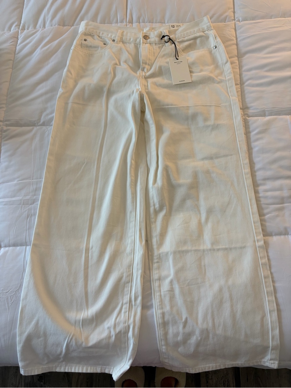 Glassons White Wide-Leg Low Rise Jeans